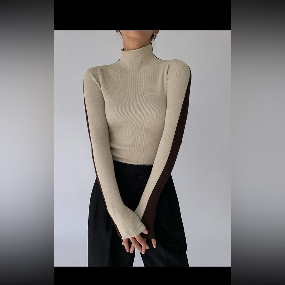 Commense Two Tone Double Sided Knit top In Large